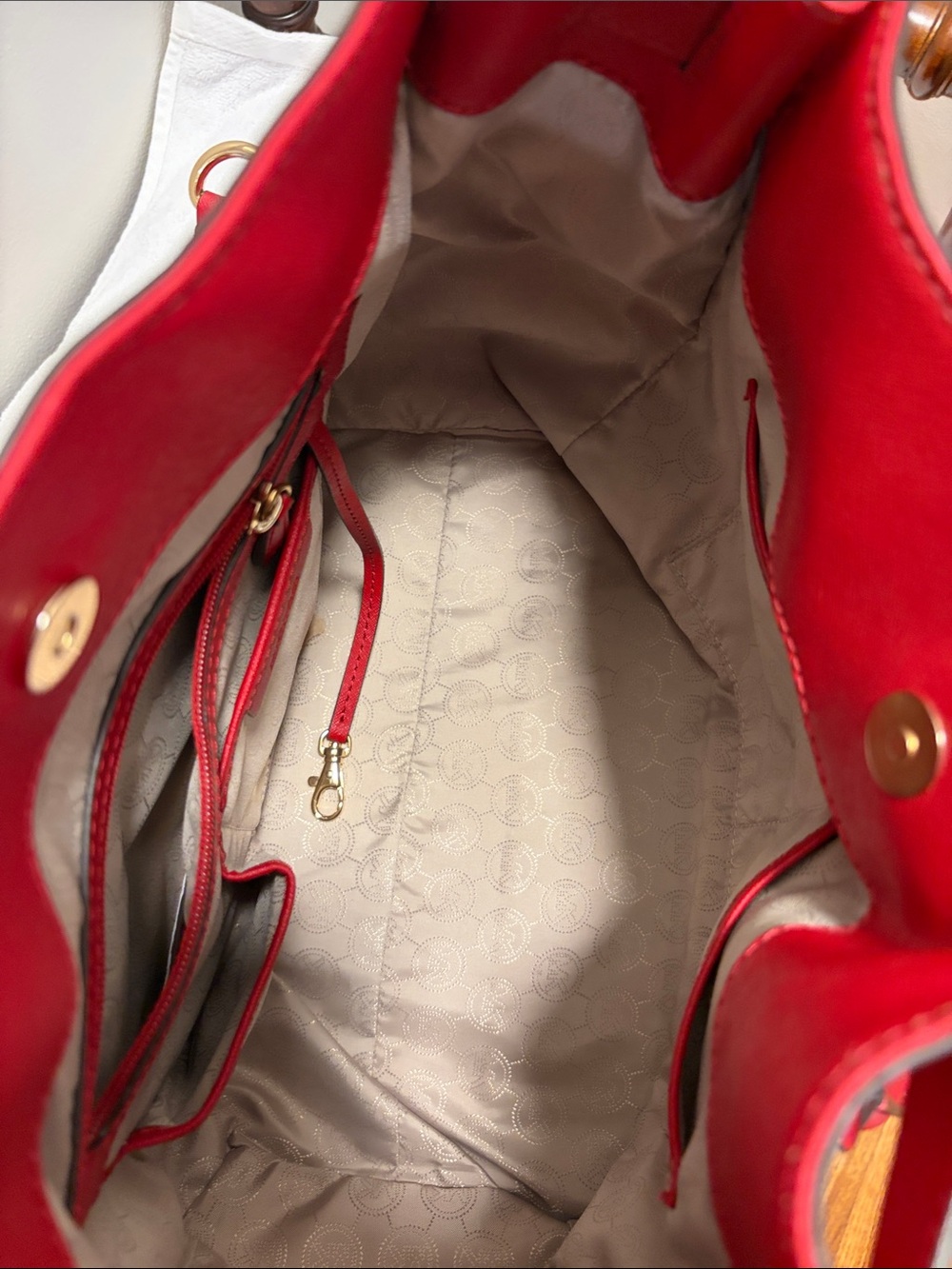Like New Michael Kors Hamilton Bag Scarlet Red - Picture 9 of 15